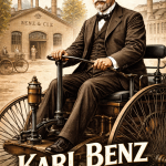 Karl Benz на Benz Patent-Motorwagen біля заводу Benz & Cie