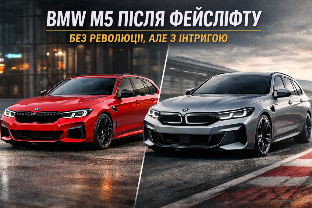 Порівняння BMW M5 Touring до і після фейсліфту 2027 року