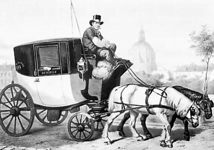 Кінний екіпаж у місті до появи автомобіля як основний транспорт