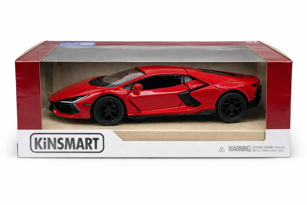 Машинка Kinsmart Lamborghini Revuelto червона в коробці
