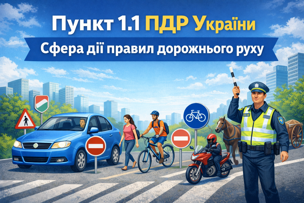 Пункт 1.1 ПДР України — учасники дорожнього руху та сфера дії правил