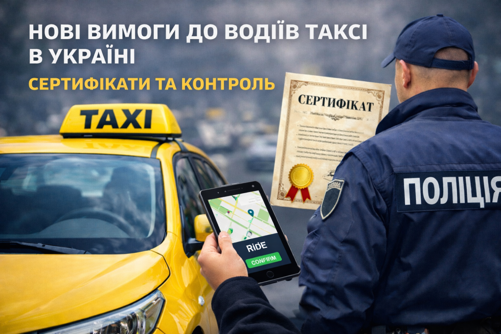 Нові вимоги до водіїв таксі в Україні — жовте таксі, поліцейський та електронний сертифікат
