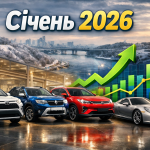Ринок нових автомобілів в Україні у січні 2026 року — популярні моделі Toyota, Renault і Porsche та зростання продажів