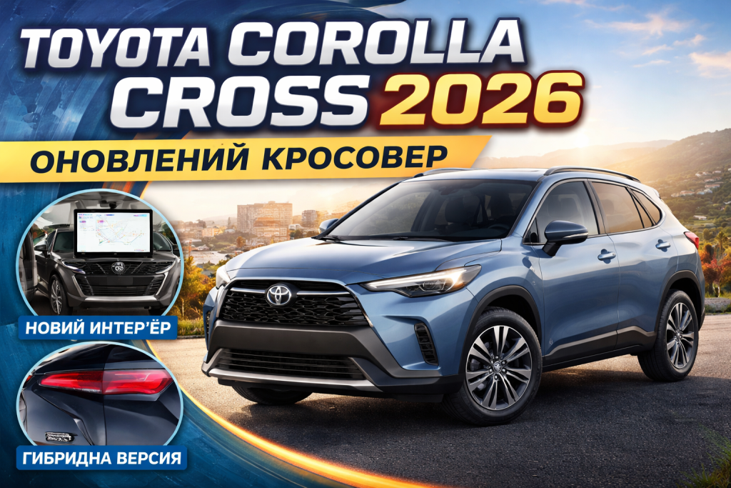 Toyota Corolla Cross 2026 після рестайлінгу — новий дизайн і оновлений компактний кросовер