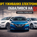 Імпорт вживаних електромобілів в Україну обвалився на 95% у 2026 році