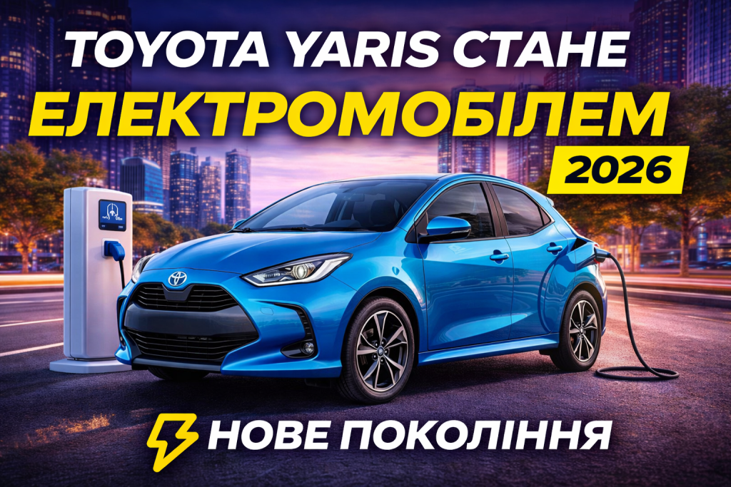 Toyota Yaris 2026 електромобіль нового покоління під час заряджання на міській станції