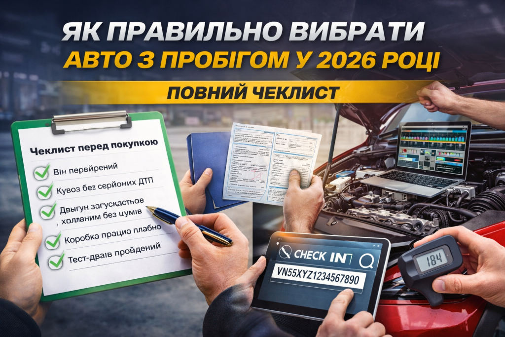 Як правильно вибрати авто з пробігом у 2026 році — повний чеклист