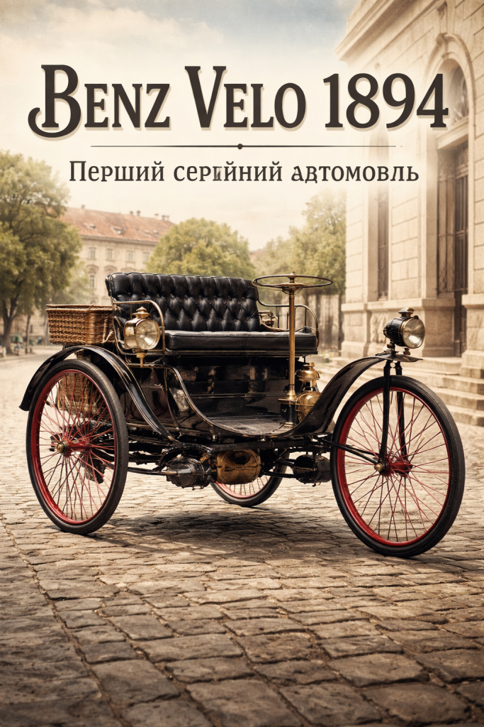 Benz Velo 1894 — перший серійний автомобіль Карла Бенца на історичній вулиці