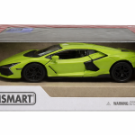 Модель Lamborghini Revuelto Kinsmart у фірмовій коробці — металева машинка салатового кольору в упаковці