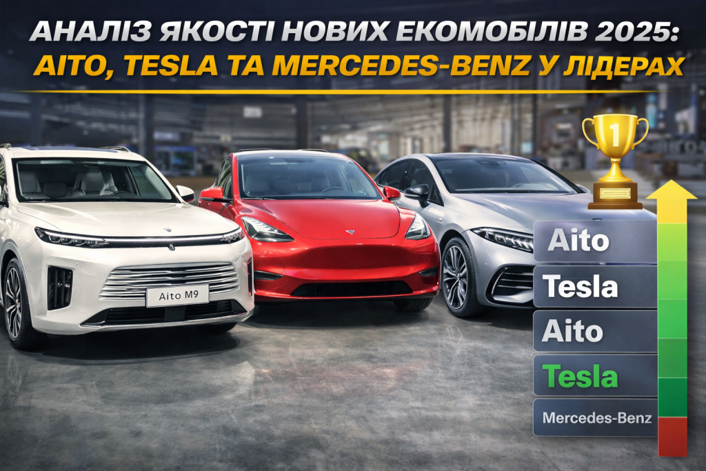 Аналіз якості екомобілів 2025: Aito M9, Tesla та Mercedes-Benz