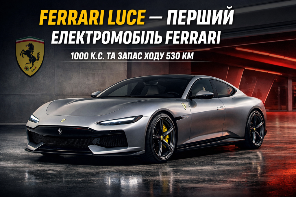 Ferrari Luce — перший електромобіль Ferrari з потужністю 1000 к.с.