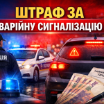 Поліція України зупинила автомобіль з увімкненою аварійною сигналізацією для перевірки порушення правил дорожнього руху