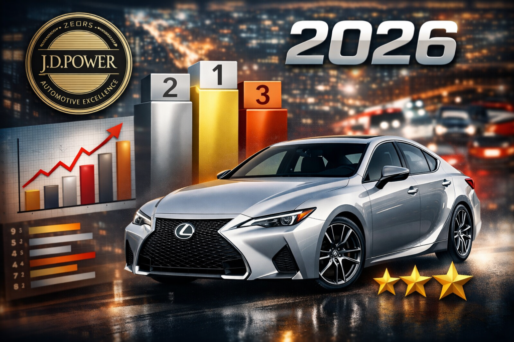 Рейтинг надійності автомобілів 2026 за версією J.D. Power, Lexus IS очолив список