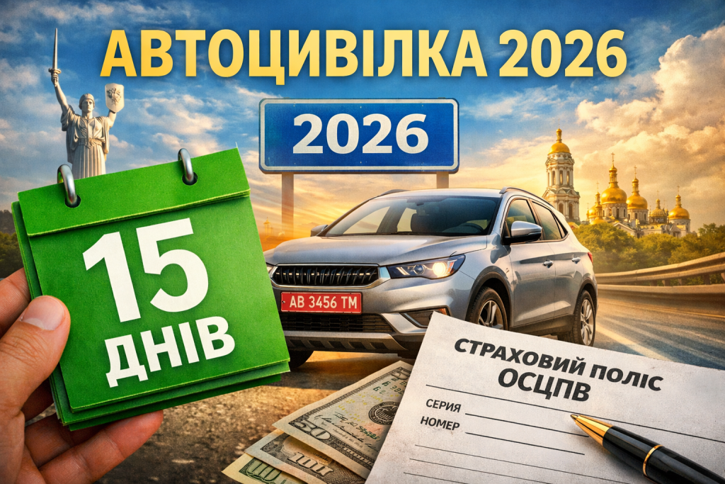 Короткострокова автоцивілка 2026 поліс ОСЦПВ на 15 днів автомобіль страховка Україна