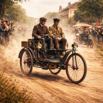 Benz Velo під час перегонів Paris–Rouen 1894 — один із перших автомобілів у реальному дорожньому випробуванні