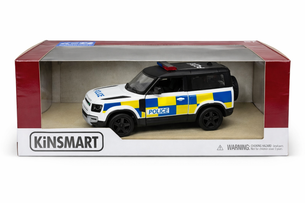 Машинка Kinsmart Land Rover Defender 90 Police в коробці