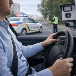 Водій керує автомобілем без пристебнутого ременя безпеки, порушуючи правила дорожнього руху