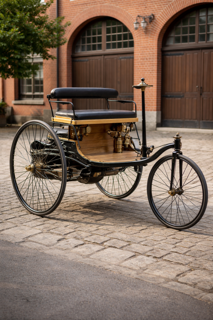Benz Patent-Motorwagen 1886 — перший триколісний автомобіль у світі, створений Карлом Бенцом