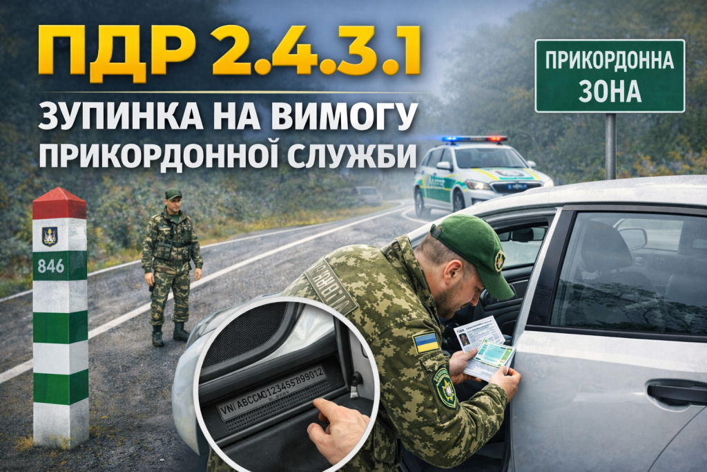 ПДР 2.4.3.1 зупинка автомобіля на вимогу прикордонної служби перевірка документів у прикордонній зоні