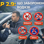ПДР 2.9 що заборонено водієві — алкоголь, телефон за кермом та інші порушення