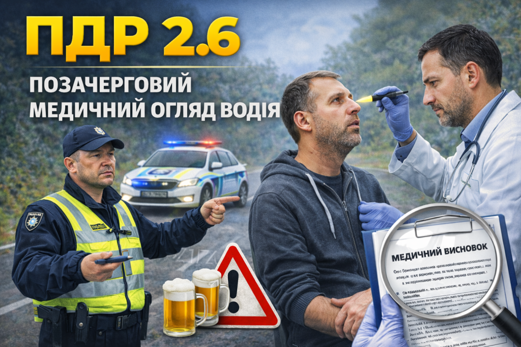 Позачерговий медичний огляд водія за вимогою поліції — ПДР 2.6 України