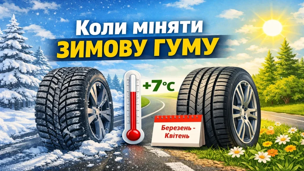 коли міняти зимову гуму навесні температура 7 градусів заміна шин автомобіля
