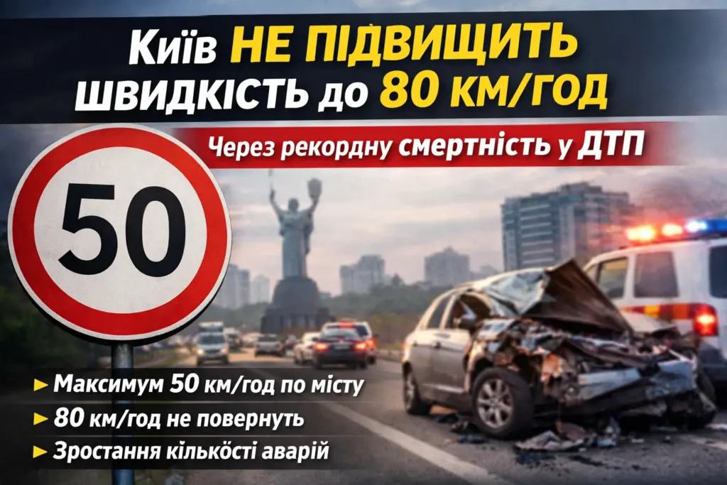 Київ не підвищить швидкість до 80 км год через смертність у ДТП