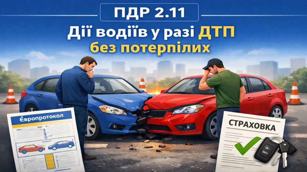 ПДР 2.11 дії водіїв у разі ДТП без потерпілих