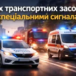 рух транспортних засобів зі спеціальними сигналами поліція швидка допомога пожежна пдр україни