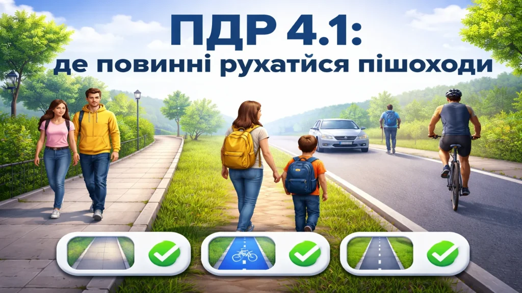 пдр 4.1 де повинні рухатися пішоходи тротуар велодоріжка край дороги