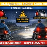 пдр 4-21 світловідбивачі та освітлення інвалідного візка в темний час
