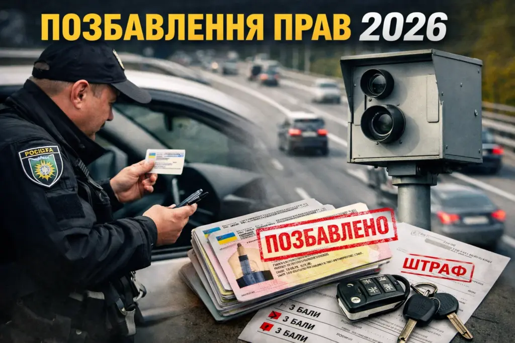 позбавлення прав водіїв в Україні 2026 штрафні бали