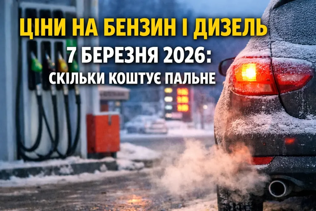 Ціни на бензин і дизель на АЗС України 7 березня 2026 року