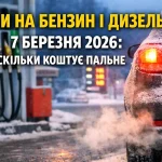 Ціни на бензин і дизель на АЗС України 7 березня 2026 року