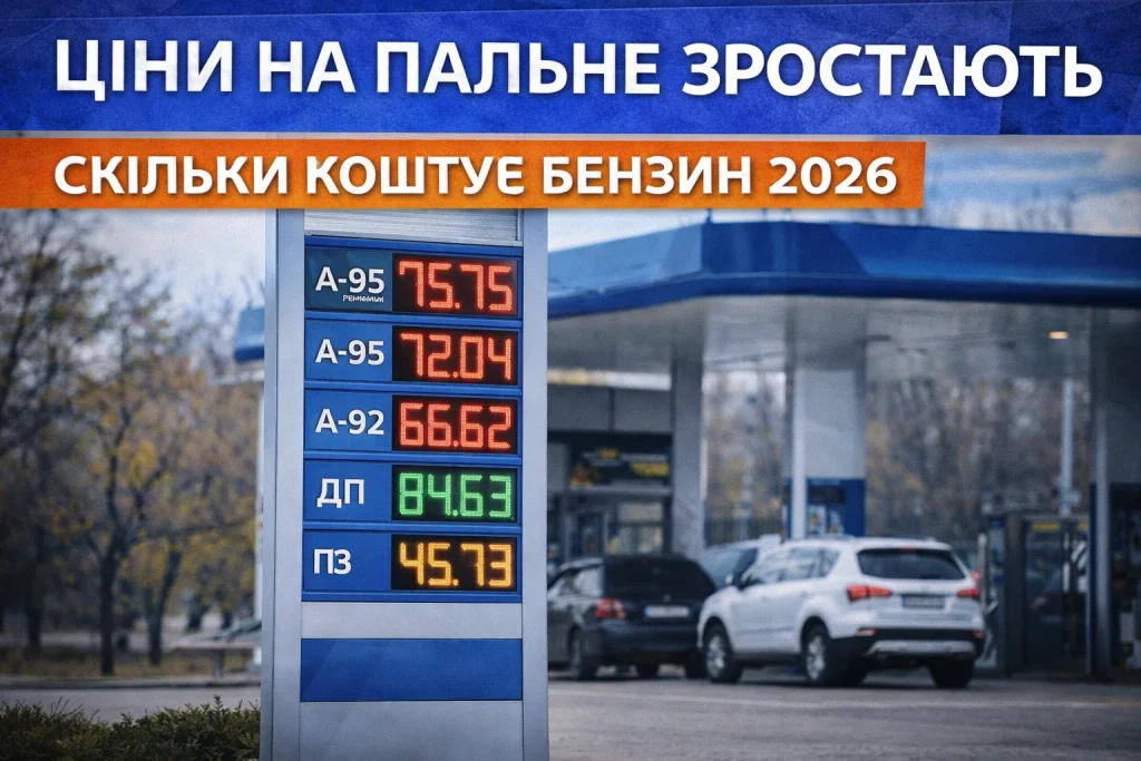 табло на АЗС з актуальними цінами на бензин дизель та газ в Україні