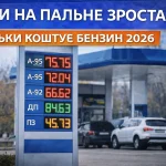 табло на АЗС з актуальними цінами на бензин дизель та газ в Україні