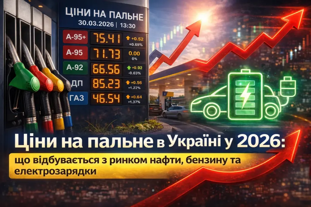 Ціни на пальне в Україні 2026 — аналіз ринку бензину, дизеля та електрозарядки
