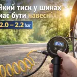 тиск у шинах навесні перевірка манометром 2.2 бар
