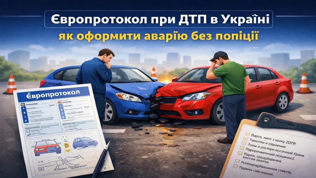 Європротокол при ДТП в Україні оформлення аварії без поліції