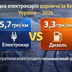 зарядка електрокара дорожча за бензин україна 2026