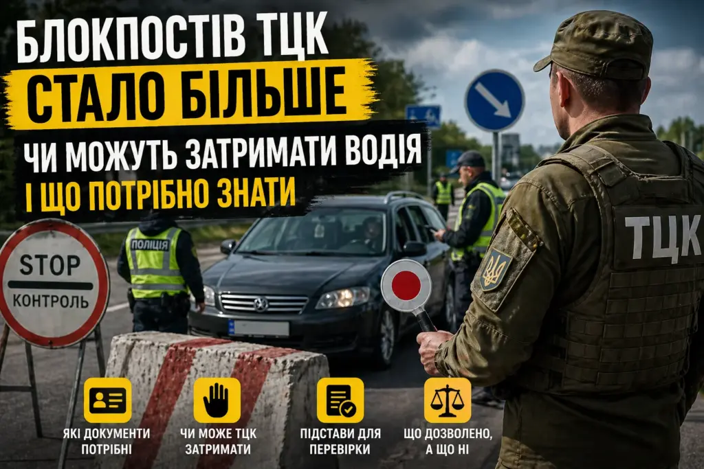 блокпост ТЦК перевірка водіїв документи поліція Україна