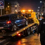 евакуатор забирає автомобіль на штрафмайданчик у місті україна