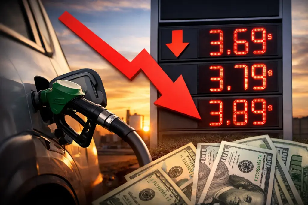 падіння цін на бензин після зниження вартості нафти