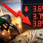 падіння цін на бензин після зниження вартості нафти