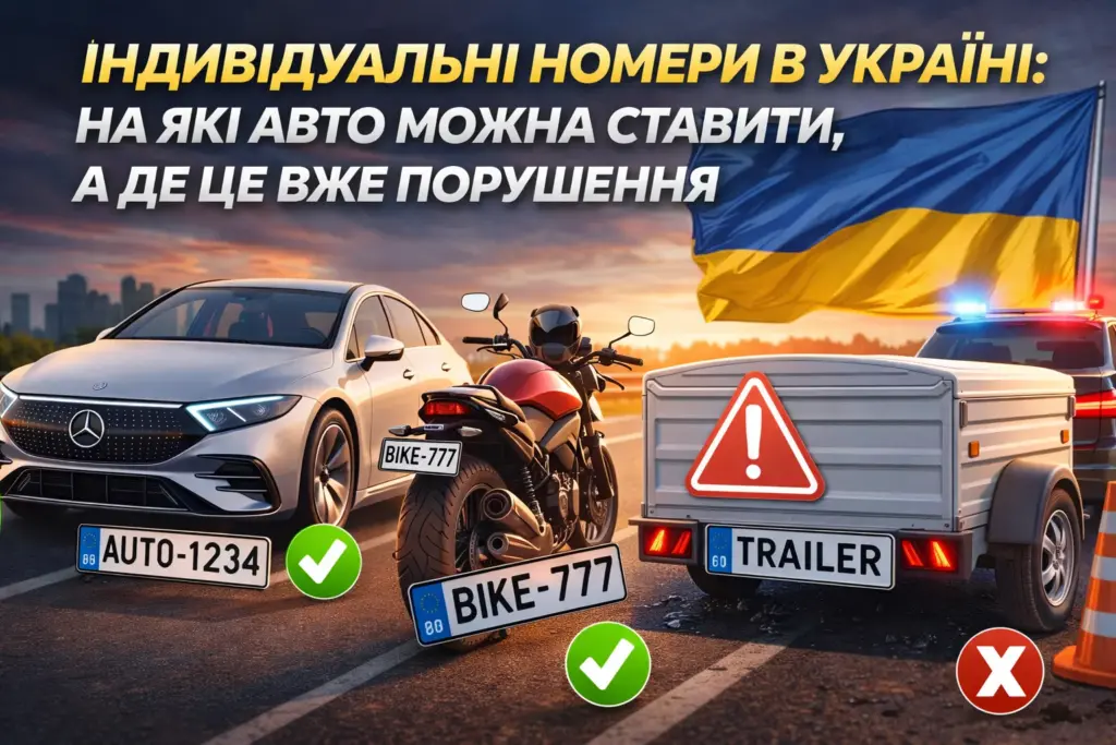 індивідуальні номерні знаки україна на які авто можна ставити 2026