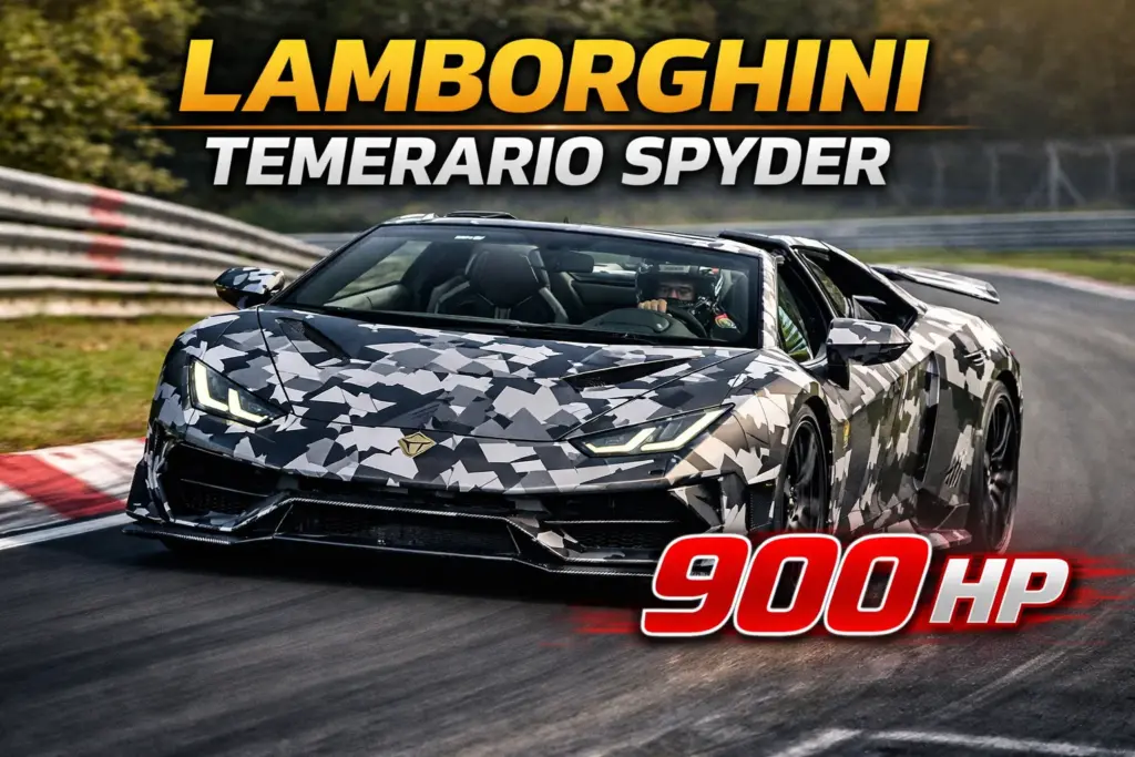 Lamborghini Temerario Spyder без даху на тестах, гібридний суперкар потужністю понад 900 к.с.
