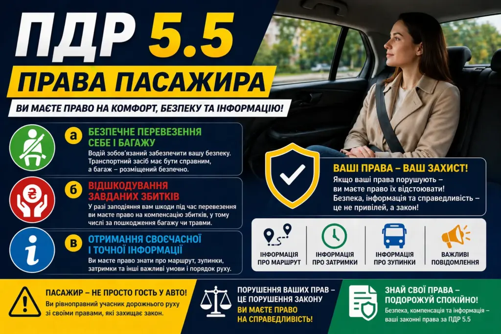 ПДР 5.5 права пасажира в Україні