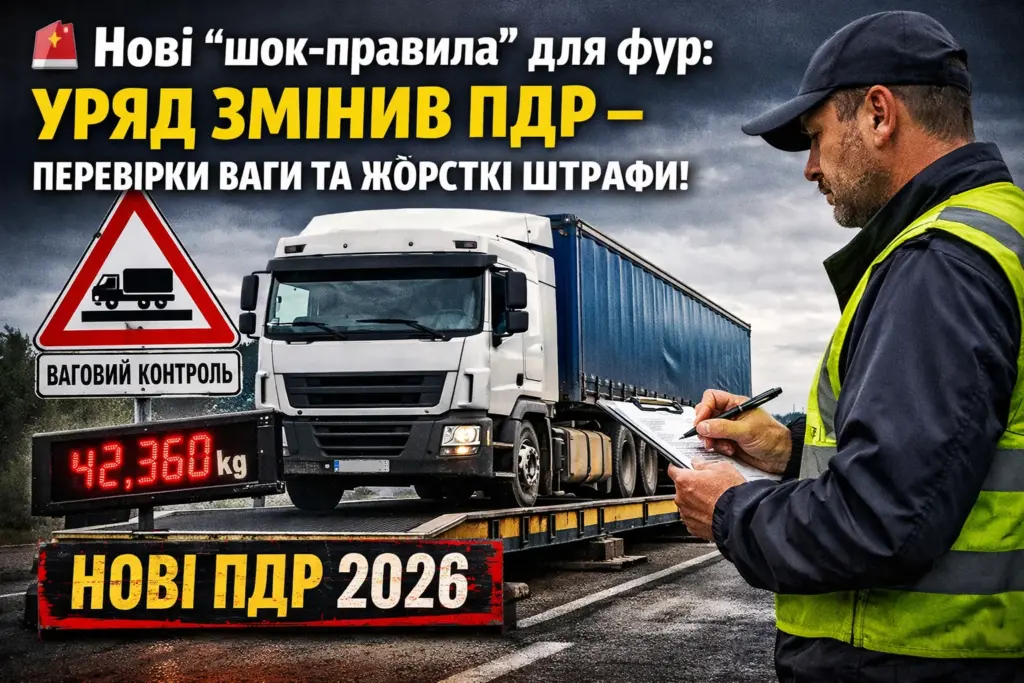 нові ПДР 2026 вантажні перевезення ваговий контроль фур