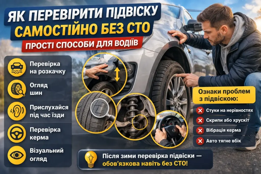 як перевірити підвіску авто самостійно без сто ознаки несправності підвіски