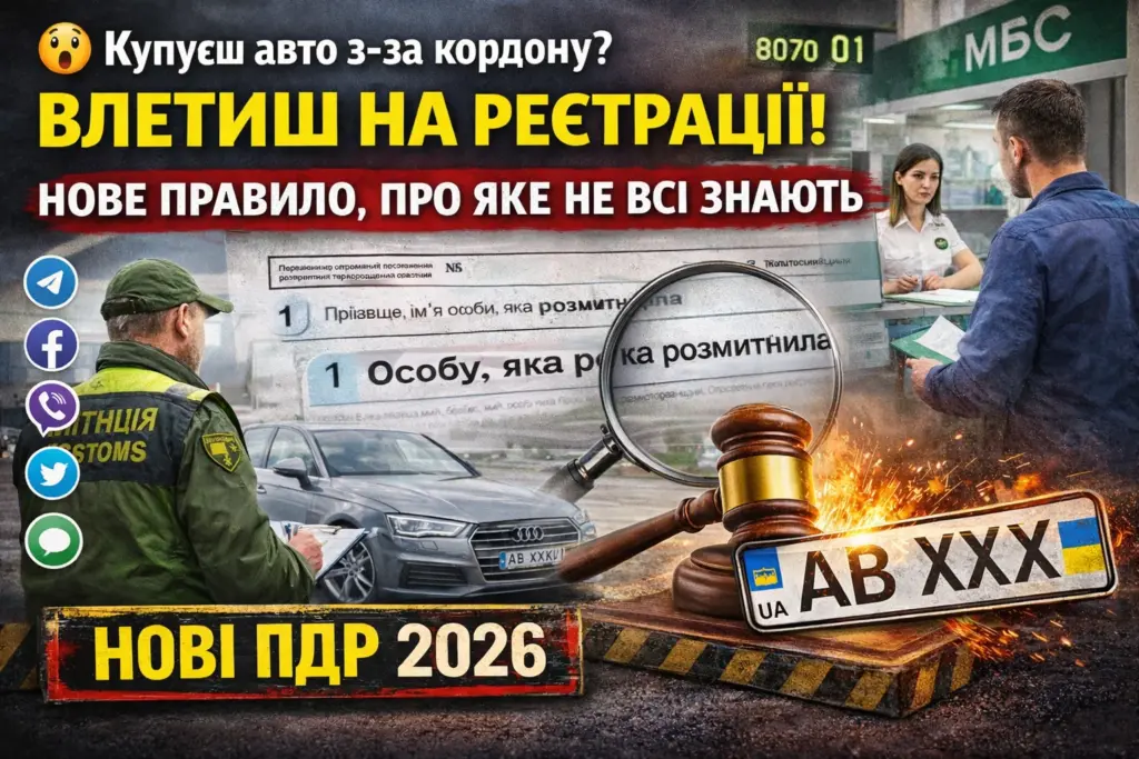 Ввезення авто з-за кордону в Україну — перша реєстрація на особу, яка розмитнила автомобіль